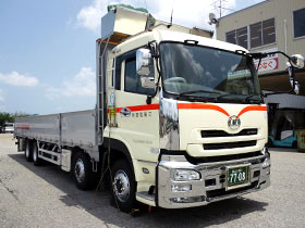 大型増トン平ボディ4軸低床車